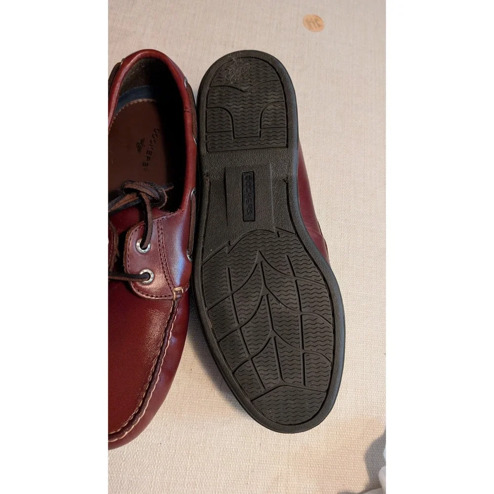 Dockers Castaway Leather Boat Lace Shoes Brown Size 9M Nautical Preppy